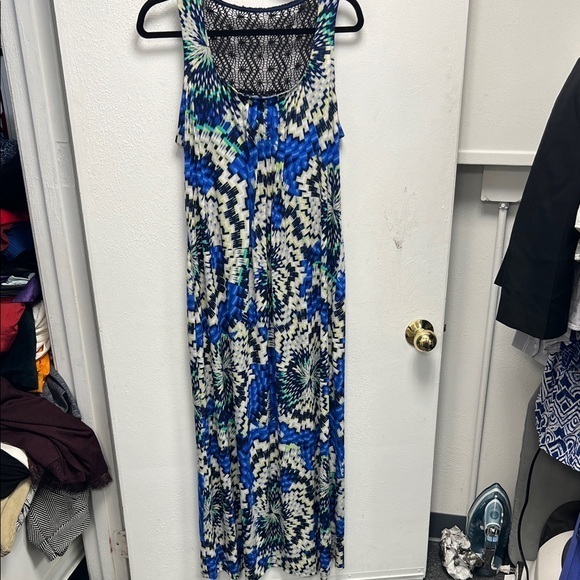 Glamour Dresses & Skirts - Glamour Blue and White Sleeveless Maxi Sundress